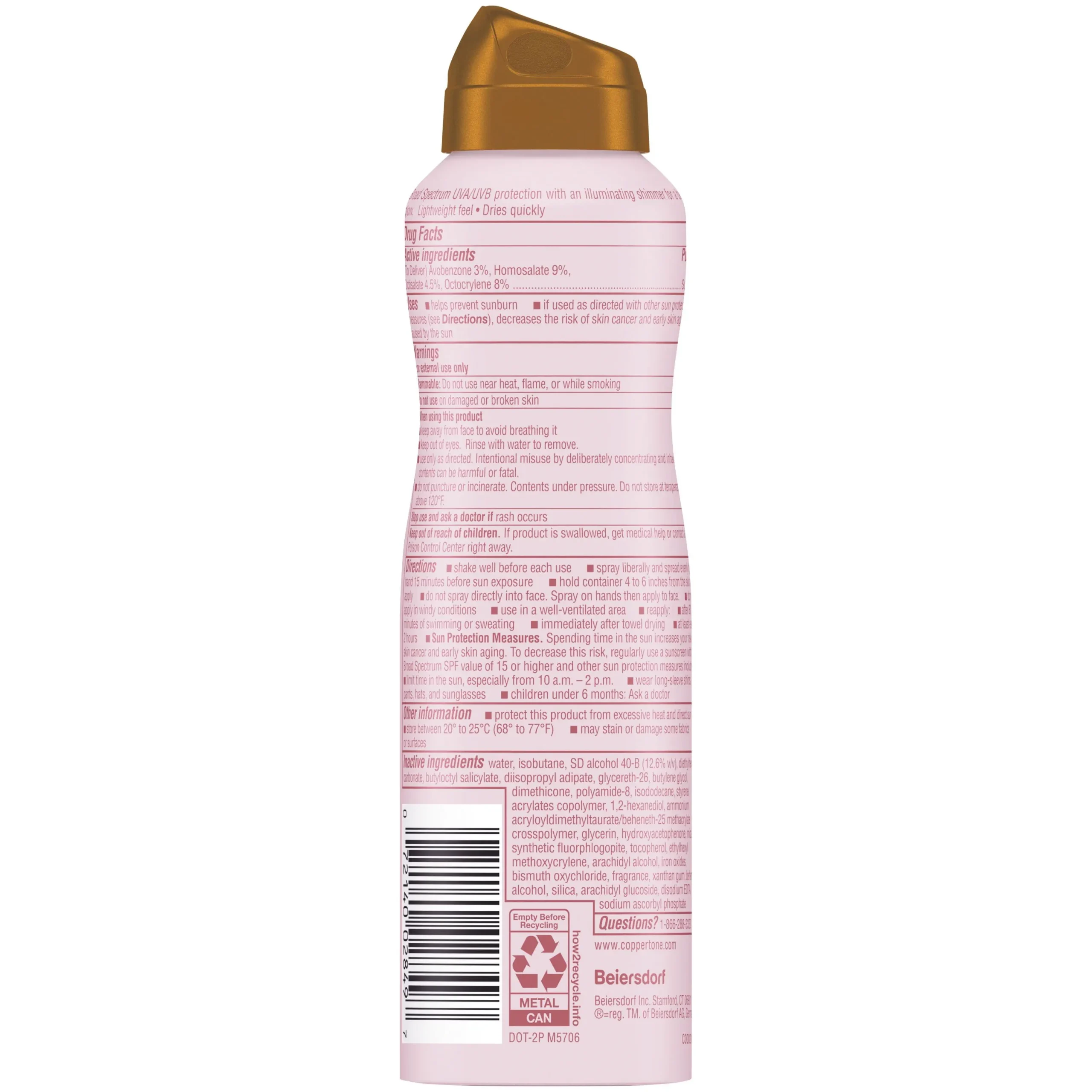 Protector Corporal con Shimmer en Spray SPF 50 Coppertone