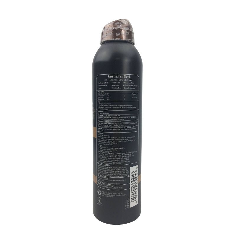 Australian Gold Instant Bronzer 15 Continuous Spray Sunscreen 170g